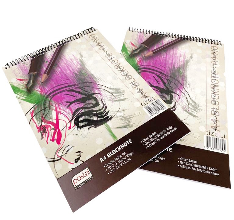 PASTEL A4 SPİRALLİ BLOKNOT ÇİZGİLİ 6'LI*8 *****************