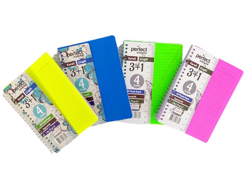 PASTEL A6 PP KAPAK 80YP NOT DEFTERİ 3+1 12'Lİ *14