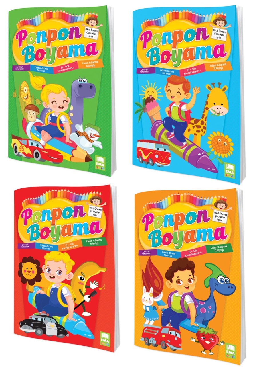 EMA PONPON (4 ÇEŞİT) BOYAMA KİTABI *40 