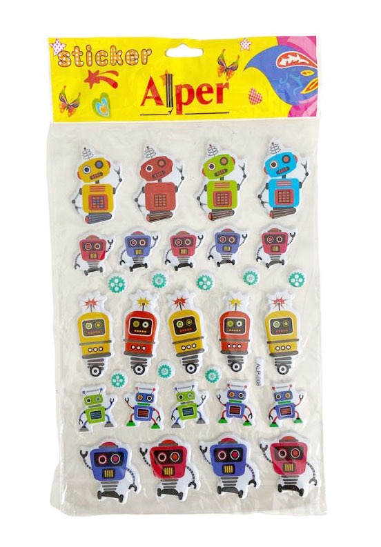 ALPER ALP008 ROBOT BÜYÜK STİCKER 12'Lİ