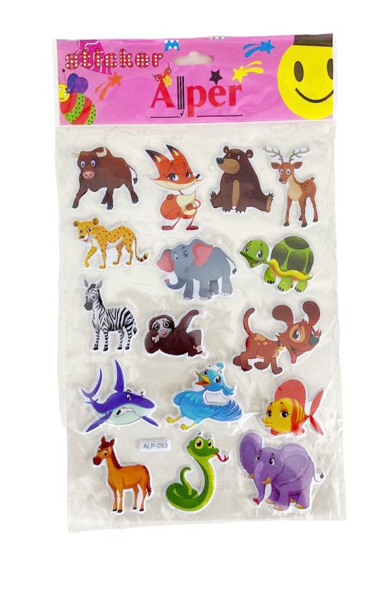 ALPER ALP093 HAYVANLAR BÜYÜK STİCKER 12'Lİ