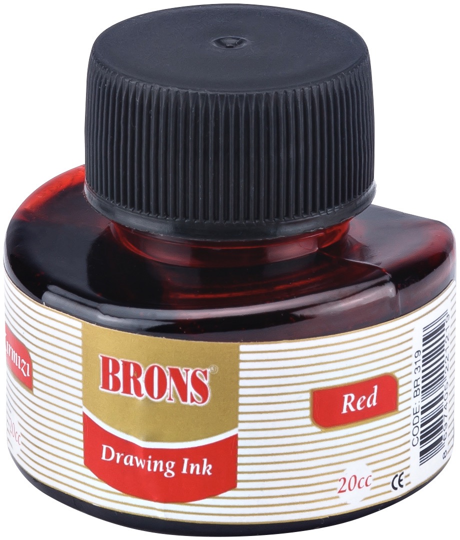 BRONS BR-319 ÇİNİ MÜREKKEBİ KIRMIZI 12'Lİ *24