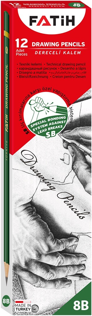 FATİH DERECELİ KALEM 8B 12'Lİ *144