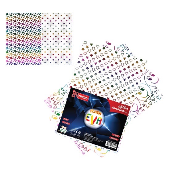 MİKRO FLS-10 FLASH 5 RENK EVA 2MM 20*30 10'LU*100 >