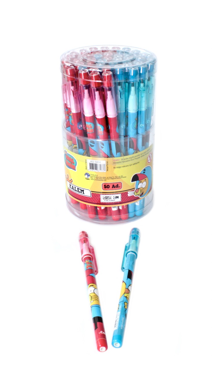 KRAL ŞAKİR KS-5804 SİLGİLİ GEÇMELİ KALEM 50'Lİ ^