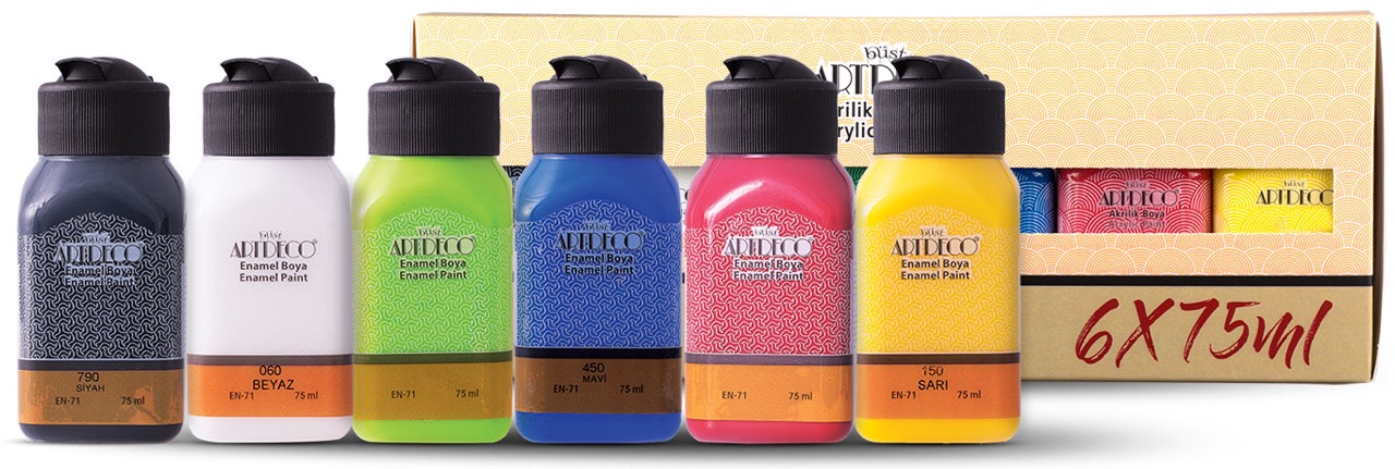 ARTDECO AS1 AKRİLİK BOYA 6*75ML CANLI RENKLER*30