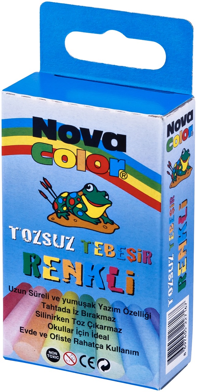 NOVA COLOR NC-4111 10'LU TOZSUZ TEBEŞİR RENKLİ 10'LU PK. *16