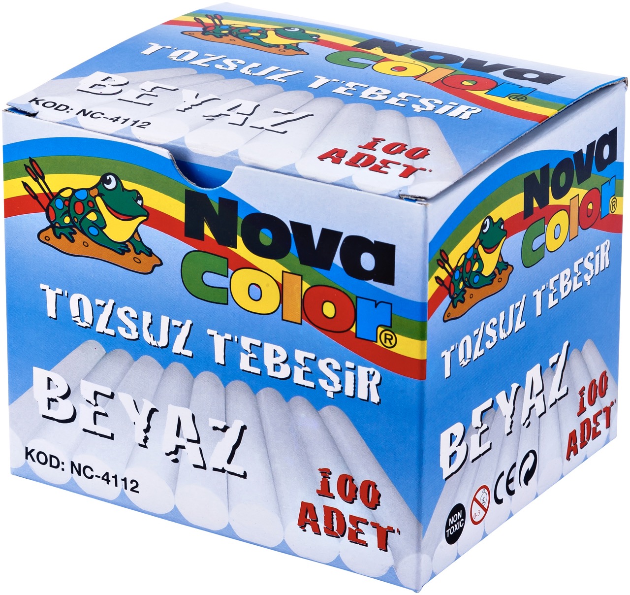 NOVA COLOR NC-4112 TOZSUZ TEBEŞİR 100 LÜ BEYAZ *16