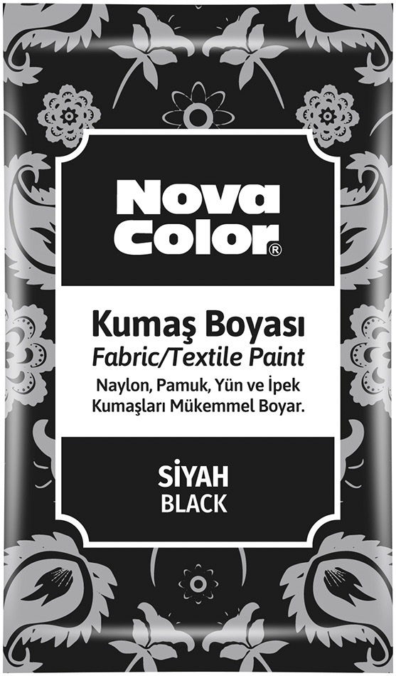 NOVA COLOR NC-904 TOZ KUMAŞ BOYASI SİYAH 12'Lİ *24