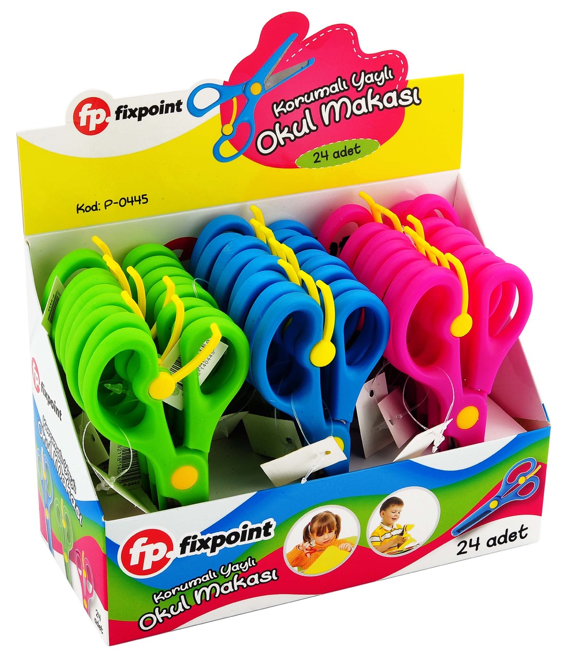 FİXPOİNT P-0445 MAKAS KORUMALI YAYLI 24'LÜ *40