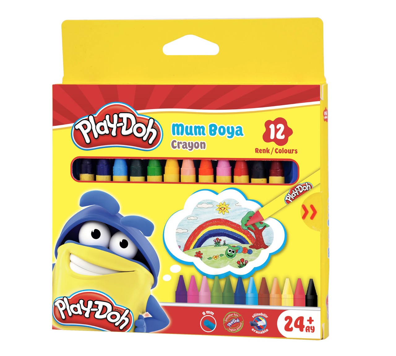 PLAY-DOH CR004 12RENK SİLİNEBİLİR MUM BOYA *144