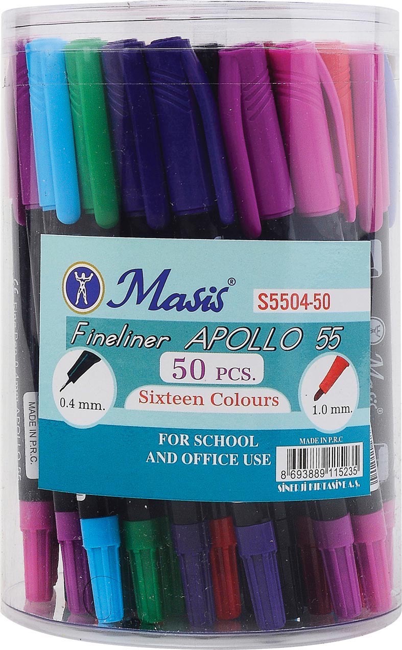 MASİS S5504-50 APOLLO ÇİFT TARAFLI FİNELİNER 50Lİ* 20